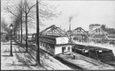 La ligne Courcelles-Champ-de-Mars.Passerelle provisoire sur le petit bras de la Seine.1900年博 クールセル・シャン・ド・マルス線 セーヌ河分流に掛けられた仮の小橋