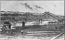 La ligne Courcelles-Champ-de-Mars.Passerelle provisoire sur le grand bras de la Seine.1900年博 クールセル・シャン・ド・マルス線 セーヌ河本流に掛けられた仮の小橋