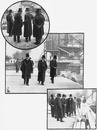 "Les visites princières aux chantiers de l'Exposition.1.Une explication de M.Picard.- 2.M.De Souza Rosa, le duc d'Oporto et M.Alby.- 3.Au pont Aléxandre." 1900年博 皇族方の工事現場視察 1.ピカール氏による解説 －2.オポルト公爵、スーザ・ローザ氏とアルビー氏 －3.アレクサンドル3世橋にて