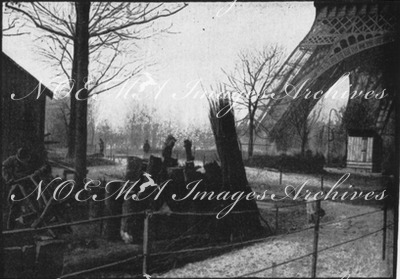 Sur les chantiers de Champ-de-Mars.3.- Le cimetière des vieux arbres.1900年博 シャン・ド・マルスの工事現場 3.－枯れ木の墓