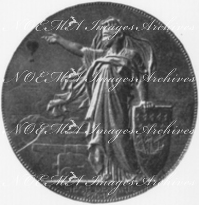 Médaille offerte par la Ville de Paris aux aéronautes du Siège.1900年博 パリ包囲の気球乗組員にパリ市から捧げられたメダル