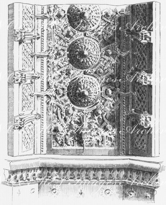 Détail de l'ornementation de la grande voussure.1900年博 大ヴォールトの装飾の細部