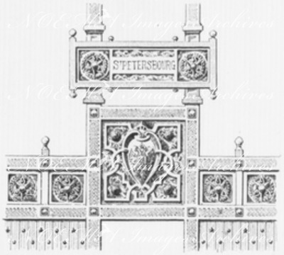 Couronnement de l'un des passages.1900年博 パッサージュのひとつにある上部装飾