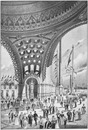 "Le dessous de la coupole et le grand arc, vus de l'intérieur." 1900年博 内部から見た円天井の下と大アーチ