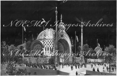 "La porte monumentale.- Entrée principale, place de la Concorde.(D'après les documents officiels.)" 1900年博 記念門 － コンコルド広場の正面入口（公式資料による）